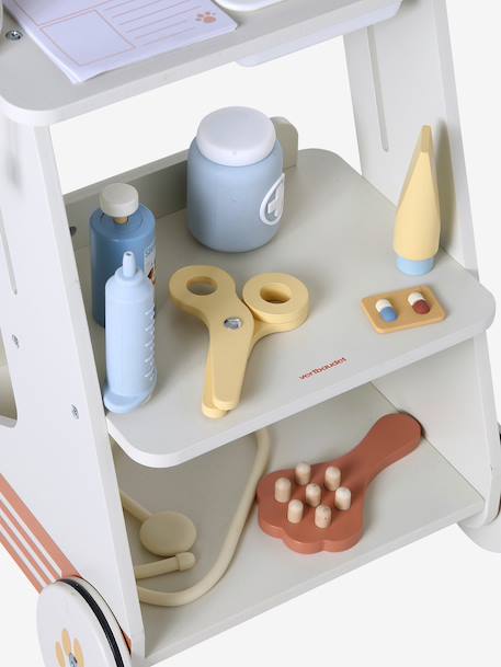 FSC®100% wooden veterinary pushchair ecru 