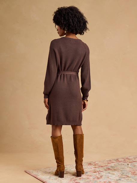 ENVIE DE FRAISE maternity knitted dress black+chocolate 