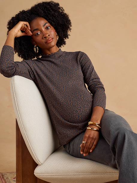 Pack of 2 maternity roll-neck tops ecru 