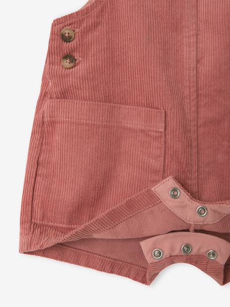 Baby girls sweatshirt and pinafore shorts set old rose 