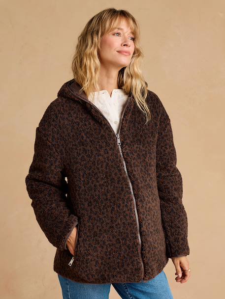 Adaptive & Reversible Padded Jacket, for Maternity & Babywearing by ENVIE DE FRAISE chocolate+khaki 