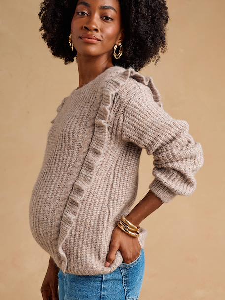 Maternity and nursing jumper Louise taupe 
