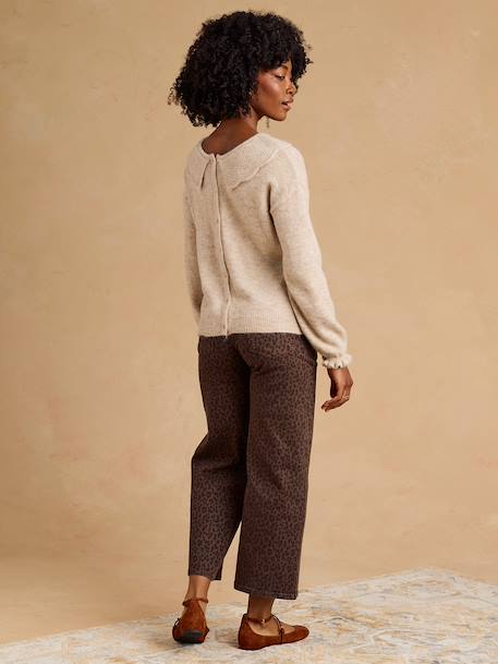 Maternity cropped jeans with bump band chocolate 