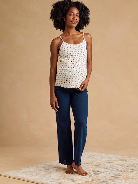 3-piece maternity and nursing pyjamas navy blue 