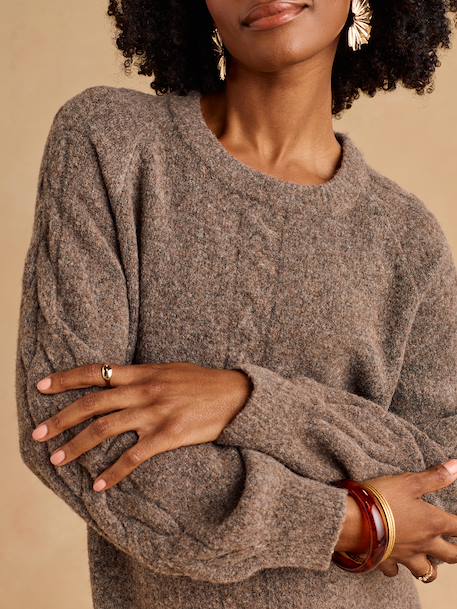 Maternity knitted dress taupe 