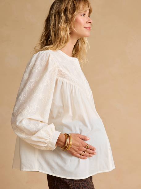 Maternity and nursing blouse Charlotte cream 
