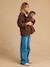 Progressive Zipped Sherpa Jacket with Baby Protector by ENVIE DE FRAISE black+ecru+taupe 