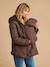 Adaptive & Reversible Padded Jacket, for Maternity & Babywearing by ENVIE DE FRAISE chocolate+khaki 