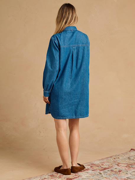 Maternity and nursing shirt dress stone 