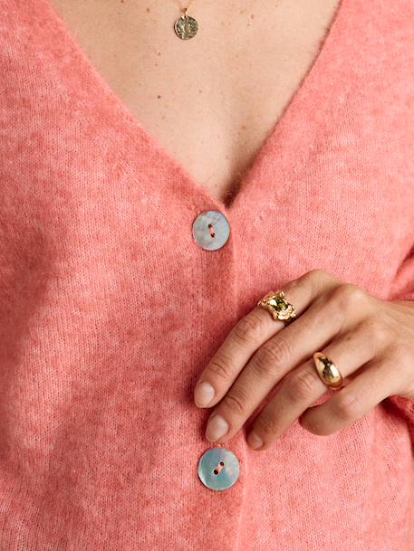 Buttoned maternity and nursing cardigan dusky pink 