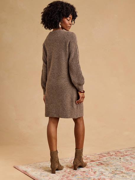 Maternity knitted dress taupe 