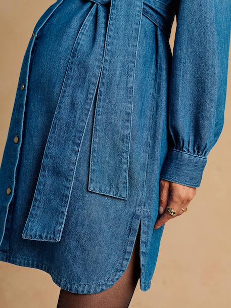 Maternity and nursing shirt dress stone 