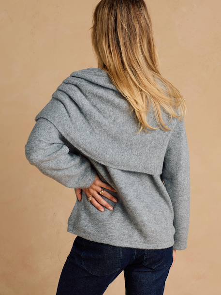 Draped maternity and nursing sweatshirt marl grey 