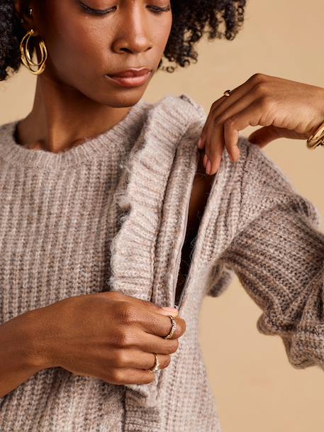 Maternity and nursing jumper Louise taupe 