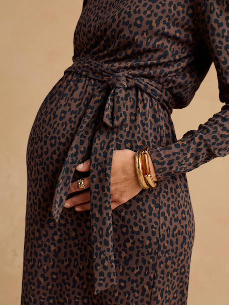 Long maternity dress chocolate 
