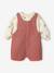 Baby girls sweatshirt and pinafore shorts set old rose 