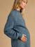Maternity and nursing jumper dress grey blue 