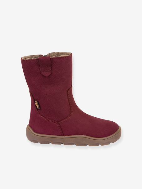 Barefoot boots for girls BAREFOOT ZERU TEX FRODDO blush+bordeaux red+fuchsia 
