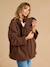 Progressive Zipped Sherpa Jacket with Baby Protector by ENVIE DE FRAISE black+ecru+taupe 
