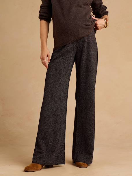 Maternity lurex trousers chocolate 