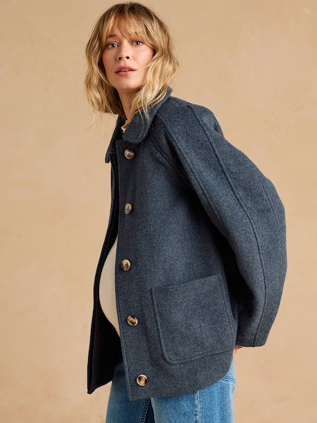 Short maternity coat mouse grey 