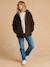 Adaptive & Reversible Padded Jacket, for Maternity & Babywearing by ENVIE DE FRAISE chocolate+khaki 