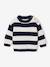 Striped jumper for baby boys navy blue+terracotta 