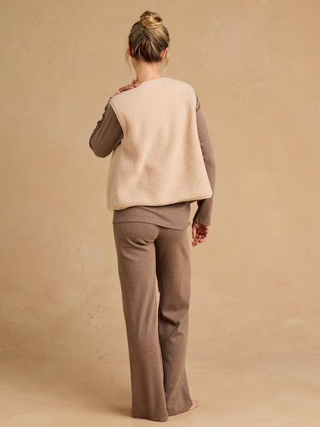3-piece maternity pyjamas taupe 