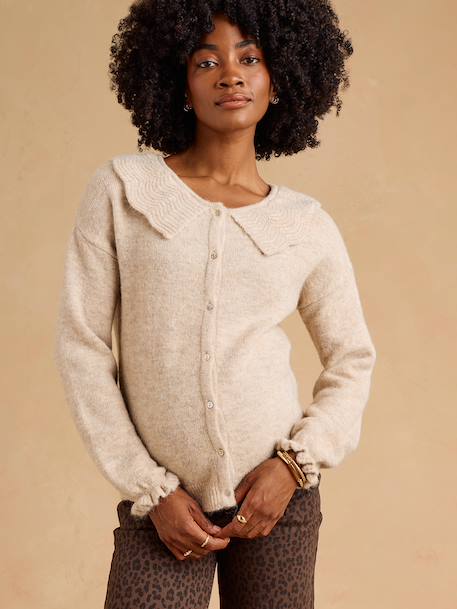 Maternity and nursing jumper Colette marl beige 