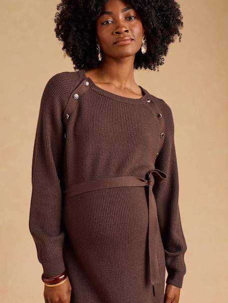 ENVIE DE FRAISE maternity knitted dress black+chocolate 