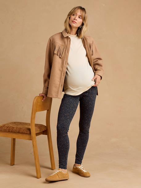 Leopard Print Leggings for Maternity beige+dark grey 