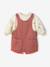 Baby girls sweatshirt and pinafore shorts set old rose 
