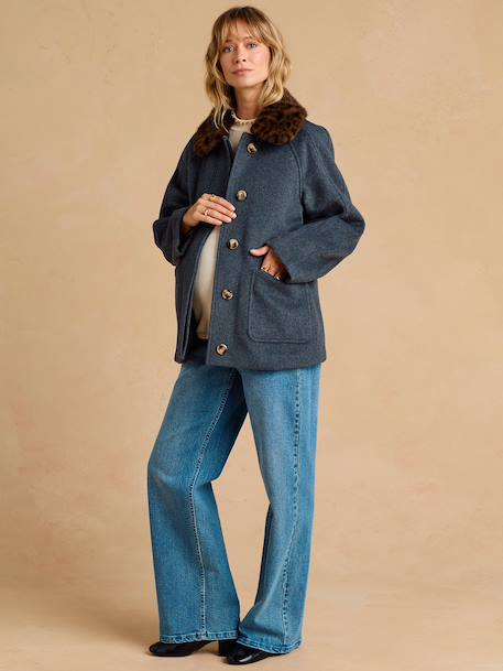 Short maternity coat mouse grey 