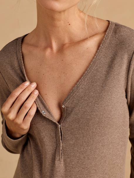 3-piece maternity pyjamas taupe 