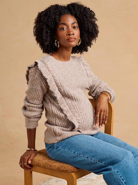 Maternity and nursing jumper Louise taupe 