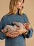 Maternity and nursing jumper dress grey blue 