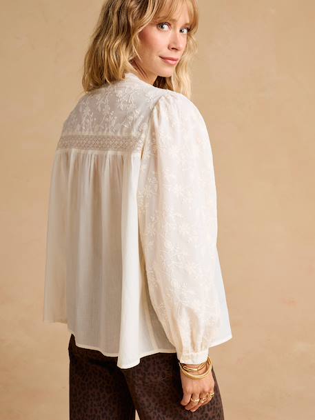 Maternity and nursing blouse Charlotte cream 