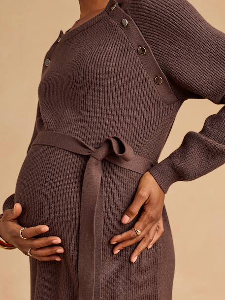 ENVIE DE FRAISE maternity knitted dress black+chocolate 