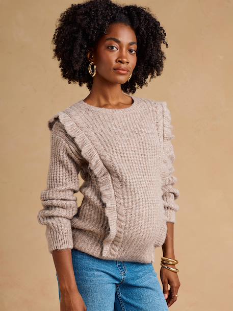 Maternity and nursing jumper Louise taupe 