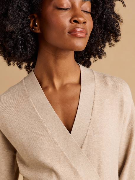 Wrap-front set for pregnancy marl beige 
