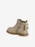 Pair of baby first steps boots black+golden yellow 