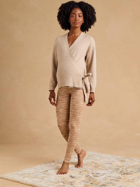 Wrap-front set for pregnancy marl beige 