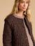 Adaptive Padded Jacket with Kangaroo Panel in Cotton Gauze for Maternity & Post-Maternity by ENVIE DE FRAISE chocolate+ecru+khaki 