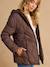 Adaptive & Reversible Padded Jacket, for Maternity & Babywearing by ENVIE DE FRAISE chocolate+khaki 