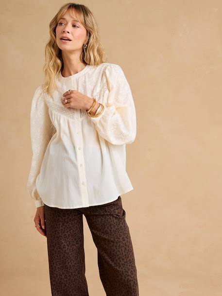 Maternity and nursing blouse Charlotte cream 