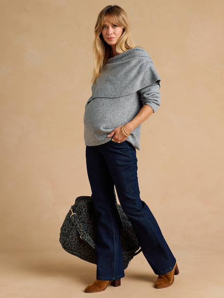 Draped maternity and nursing sweatshirt marl grey 