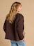 Adaptive Padded Jacket with Kangaroo Panel in Cotton Gauze for Maternity & Post-Maternity by ENVIE DE FRAISE chocolate+ecru+khaki 
