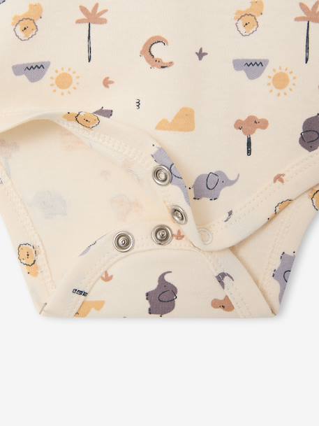 Pack of 5 long-sleeved bodysuits for baby cappuccino 