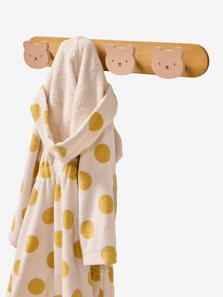 Wooden bear wall hooks beige 