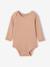 Pack of 5 long-sleeved bodysuits for baby cappuccino 